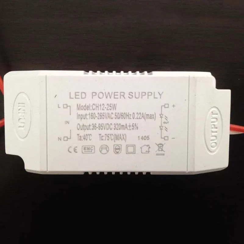 12-25W LED Driver 25-36W LED Power Supply AC160-265V Lighting Transformer DC36-95V DC75-136V Output with IC Chip