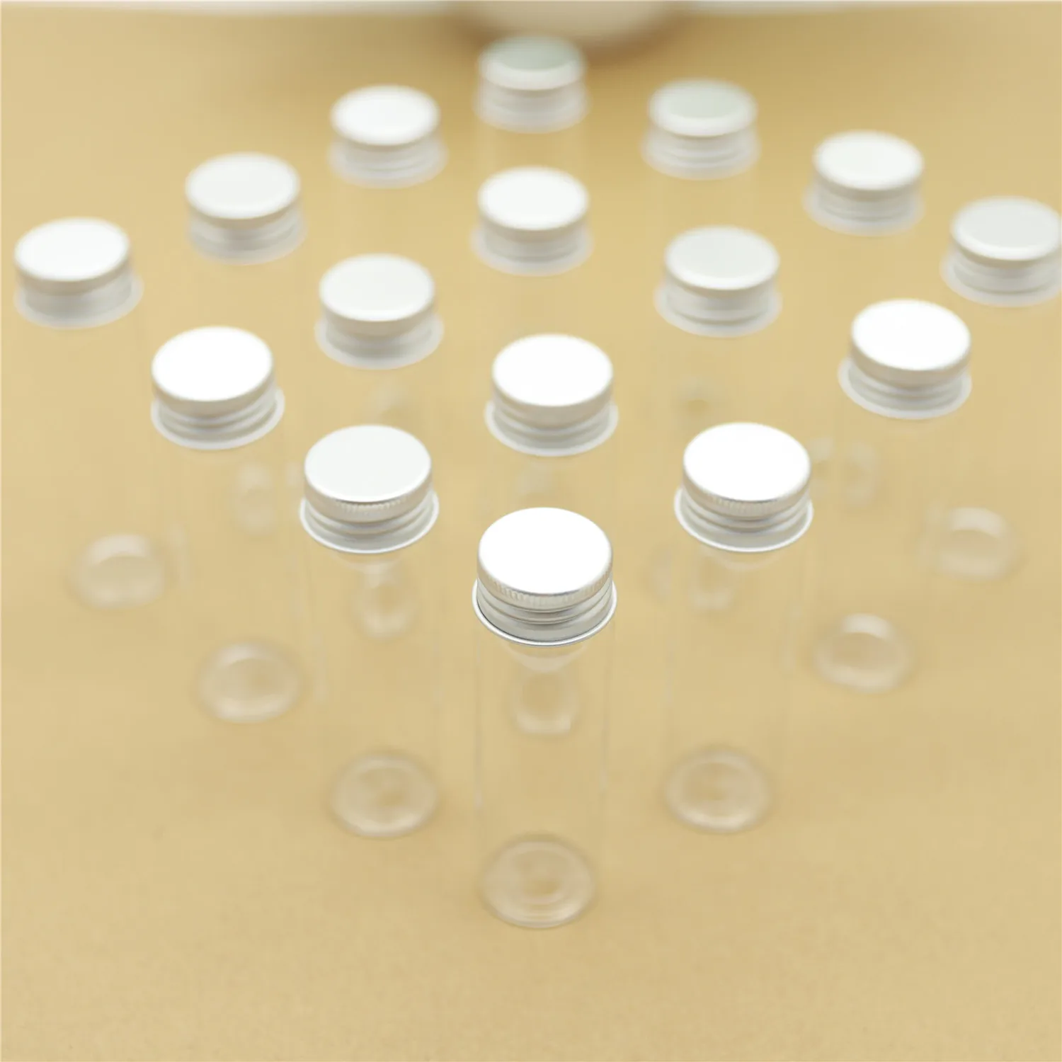 12 pcs/lot 30*100mm 50ml Small Glass Vial Bottles Aluminum Caps Glass Tiny Jars Transparent Glass Containers Decorative Bottles