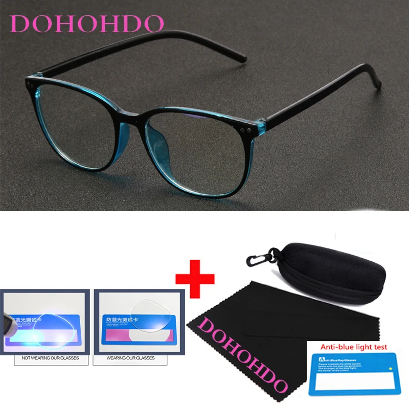 DOHOHDO New Women Black Anti Blue Light Glasses Computer Protection Anti Blue Light Blocking Gaming Men Glasses Frame Spectacles