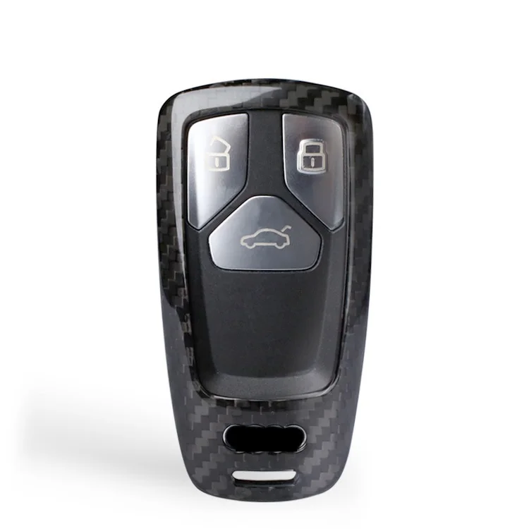 Real Carbon Fiber Car Key Case Shell for Audi A4 A5 Allroad B9 Q5 Q7 TT TTS Keyrings Holders Accessories Car Styling