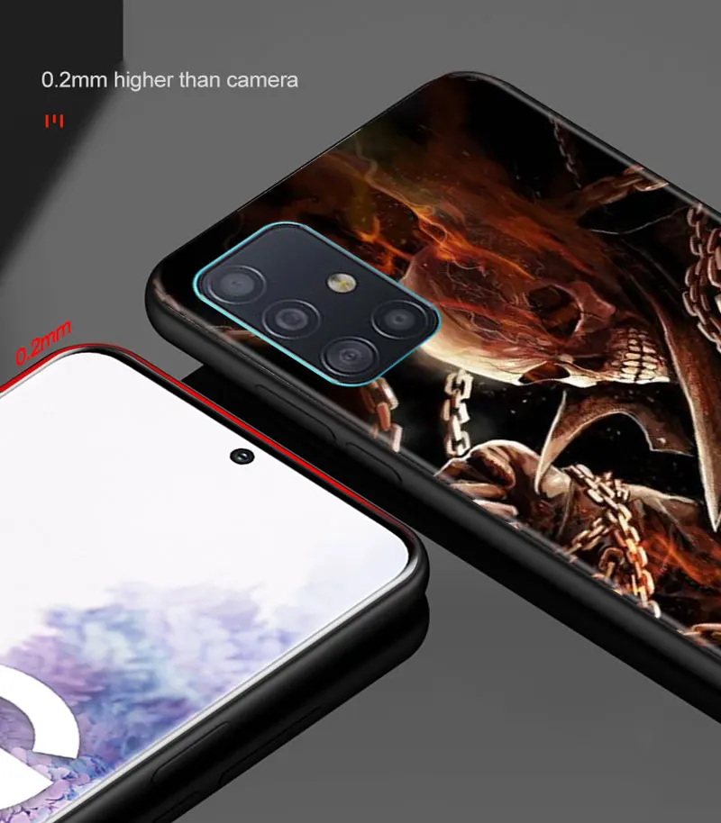 Grim Reaper Skull Skeleton Phone Case for Samsung Galaxy A50 A10 A30 A40 A70 A20S A20E A02S A12 A22 A32 A52 5G A04S Soft Cover
