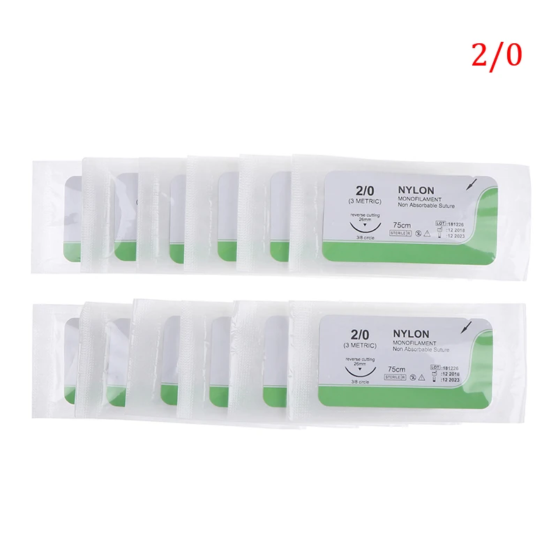 Kit de suture de fil médical, nylon, monofilament, non uniquement, chirurgical, pratique, chaud, 12 pièces