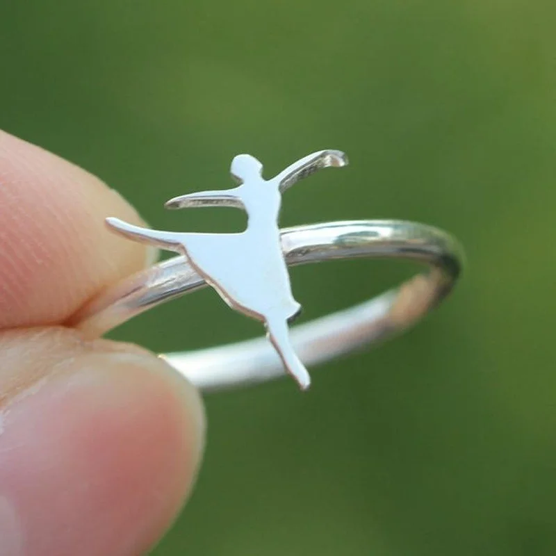 Sterling Silver Dance Girl Ring,ballerina Jewelry,dancer Jewelry,girls Ring,gift for Daughter Dancer Gift ,ballerina