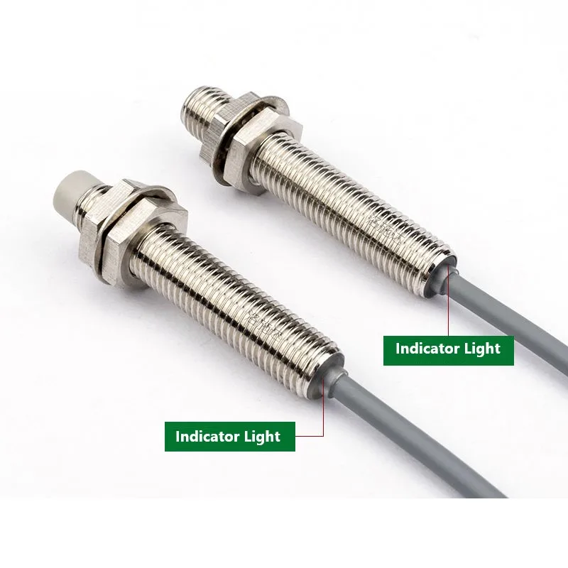 M8 M12 Inductive Metal Sensor Switch with Thread 2Wires NO NC Proximity Switch 1mm 2mm 4mm DC12V 24V Direct Current