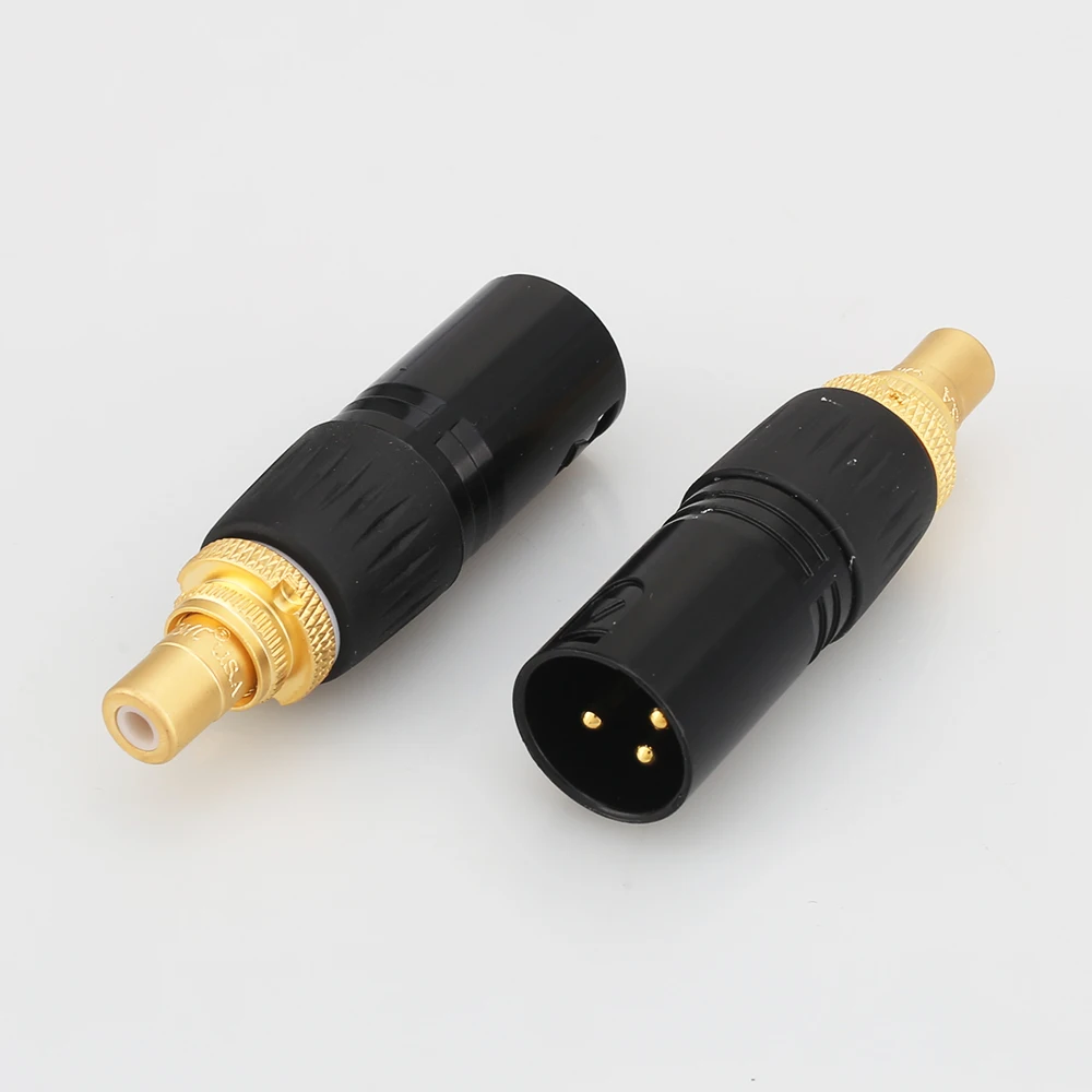 Audiocrast XLR to RCA Female Socket Adapter Gold Balanced Cable Plug Male