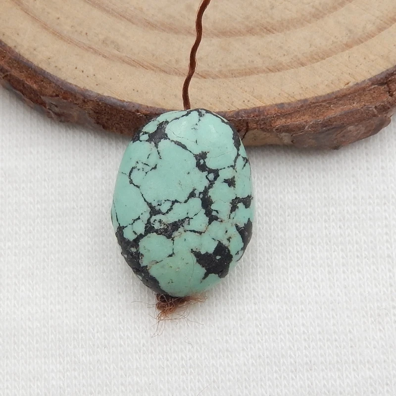 

Natural Gemstone Turquoise pendant bead,Semi-precious stones, Jewelry accessories, birthday gift 17x13x6mm1.4g