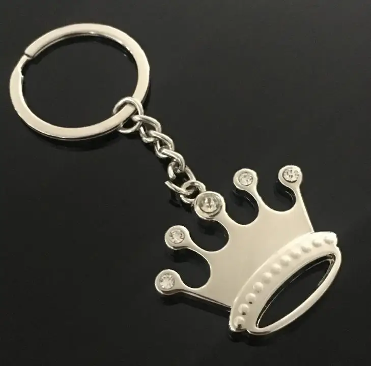 100pcs/Lot Crystal Crown Alloy Keychain Keyring Wholesale SN283