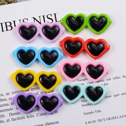 10pcs 17*42mm Resin Model Love Heart Sunglass Cabochon Crafts Dollhouse Miniature Kids Gift Toys Home Decoration Accessories