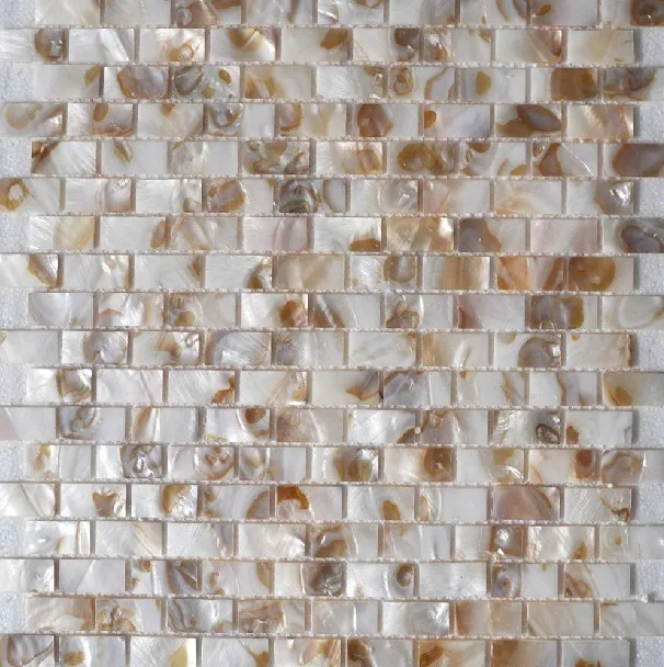 Subway Brick White Yellow Mother of Pearl Kitchen Backsplash Sea Shell Mosaic MOP034