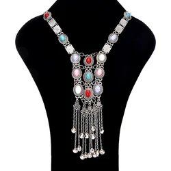 Bohemian Maxi 70cm Long Necklace Pendant For Women Collier Jewelry Colar Vintage Multilayer Tassel Collar Boho Necklace Bijoux