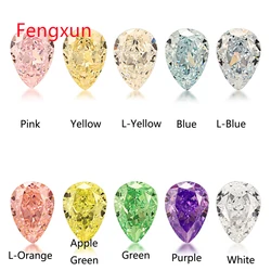 Pear Shape Top Quality Crushed Ice Cutting Cubic Zirconia 10 Color 4x6~10x14mm Gemstone New Rare Stone For Jewelry Rings Making