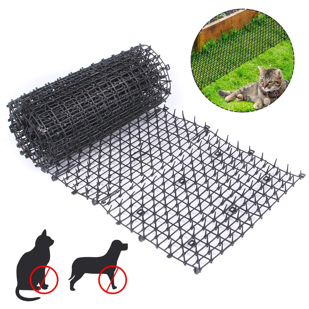 4M Garden Cat Scat Mats Repellent Mat Anti-Cat Thorn Mat  Prickle Strip Digging Prevents Keep Cats Dog Away Plastic Pet Supplies