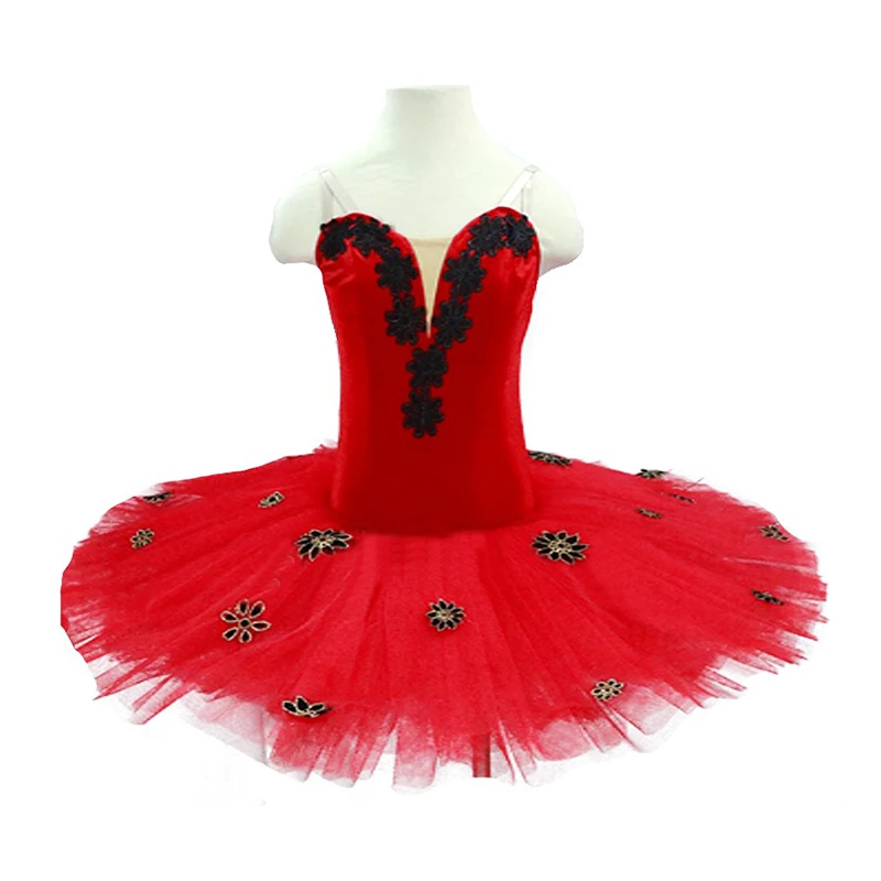 

Professional Adult And Kids 6-layers Hard Yarn Red Sling And Sleeveless Ballet Tutu For Paquita Ballet Dance Costume