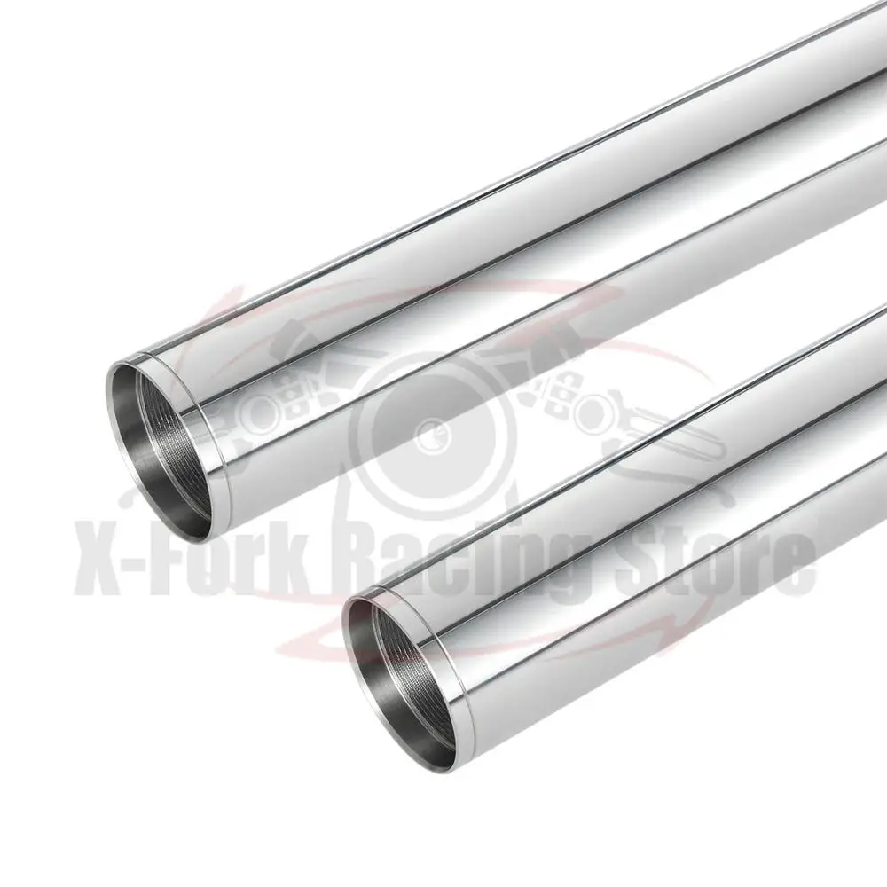 Front Inner Fork Tubes Pair For Kawasaki ER650 ER-6N 2012-2016 13 14 15 41X585mm Motorcycle Shock Absorber Pipes Bars Silver