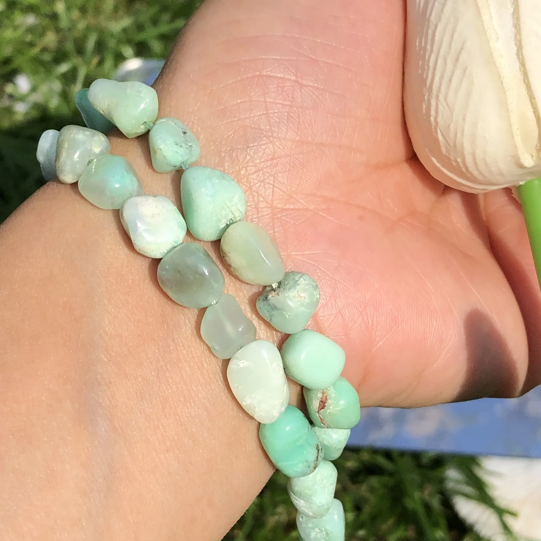 8-10mm Natural Irregular Chrysoprase Australia Jades Stone Loose Spacer Beads For Jewelry Making DIY Finding Bracelet Necklace