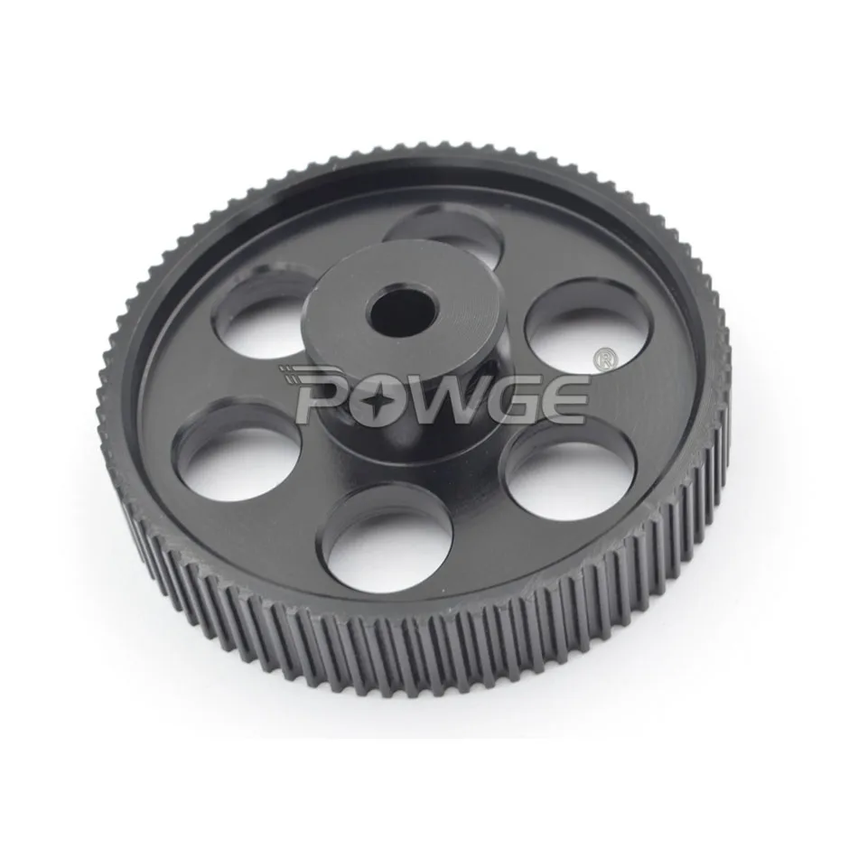 POWGE Black 64 Teeth 2GT Synchronous Pulley Bore 5mm For W=9mm 2MGT Timing Belt 64T 64Teeth GT2 Pulley 64-2GT BS 3D Design