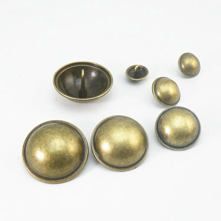 6-20pcs/lot 15-28mm Vintage silver bronze thin-edged bald mushroom metal button fashion button suit coat button C121