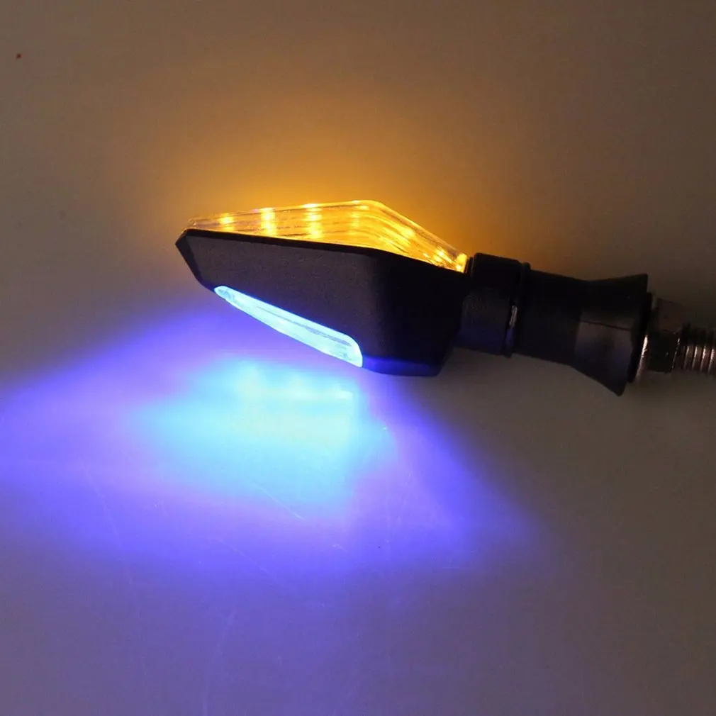 2pcs Turn Signal Light Double-sided Lighting 12V Super Bright LED Bulbs Light for Motorbike Off Road