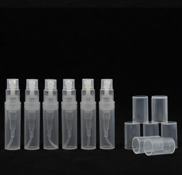 1000pcs Plastic Perfume Spray Empty Bottle 2ML 2G Refillable Sample Cosmetic Container Mini Small Round Atomizer For Lotion Skin