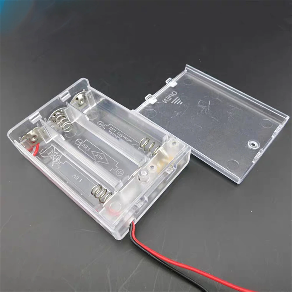 5pcs For AA Size Power Battery Storage Case Cover Holder With Wire Leads Switch 2 3 4 Slots DC 3V-6V Box Bank DIY Model Car Boat