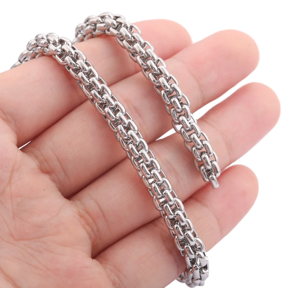 1M Stainless Steel 7mm Width Popcorn Chain Hollow Box Chains DIY for Hiphop/Rock Men Link Necklace Bracelet Making Accessories