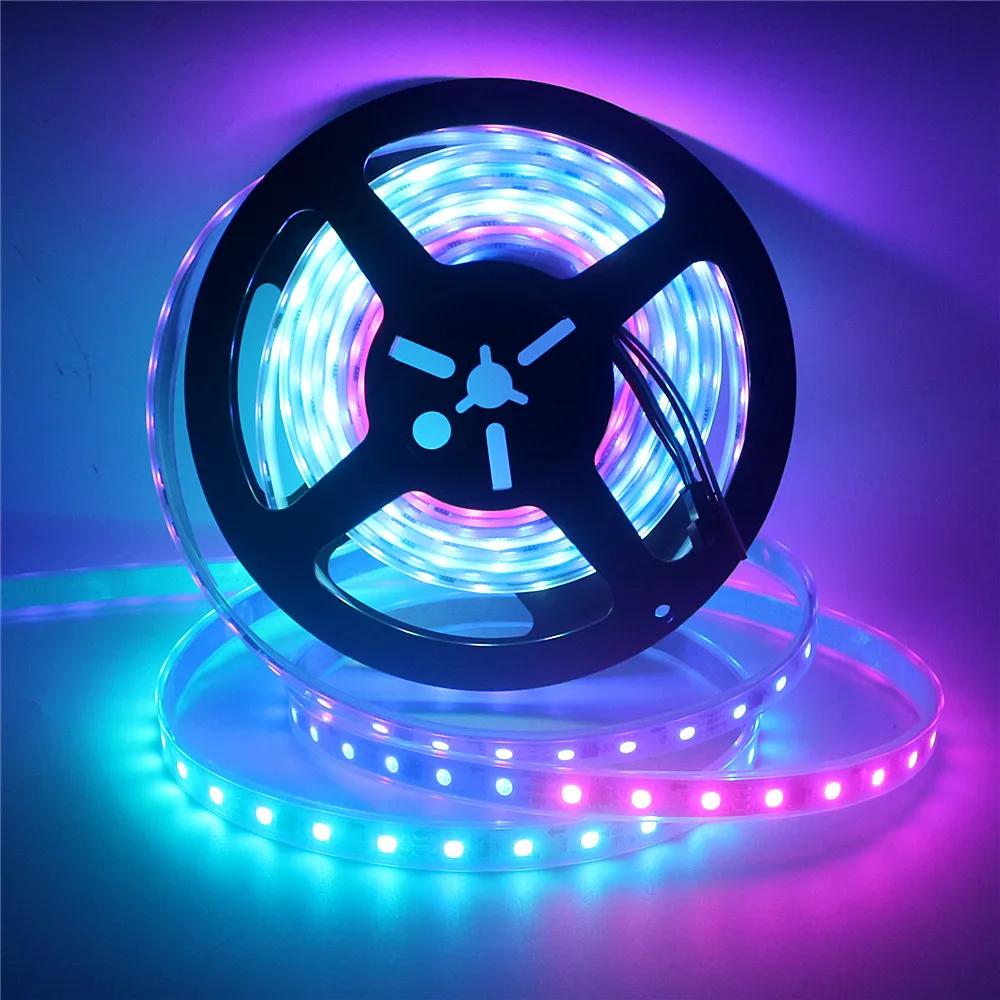 1m 2m 5m DC 12V WS2811 5050 RGB Addressable Led Pixel Strip Light Full Color Ribbon Flexible Digital Led Strip Tape External IC
