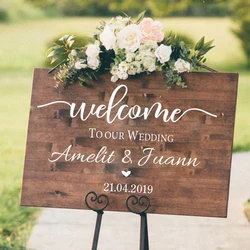 Welcome Wedding Sign Stickers Engagement /Celebration Mural Vinyl Decal Baptism/Birthday Wedding Decoration Reception Decor