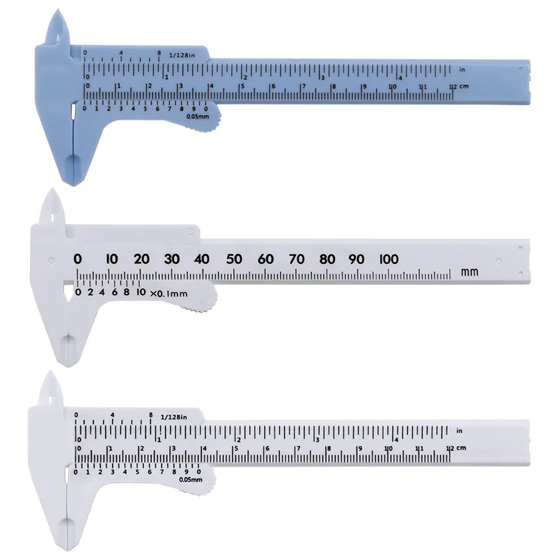 0-100mm /120mm Mini Plastic Sliding Vernier Caliper Gauge Measure Tool Ruler