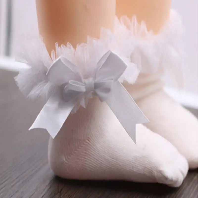 Newborn Baby Knee High Sock Girls Lace Princess Bow Period Children's Cotton Baby Socks Princess Lace Beautiful Sock