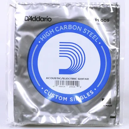 D'Addario Plain Steel Acoustic or Electric Single String, PL009 PL010 PL011 PL012