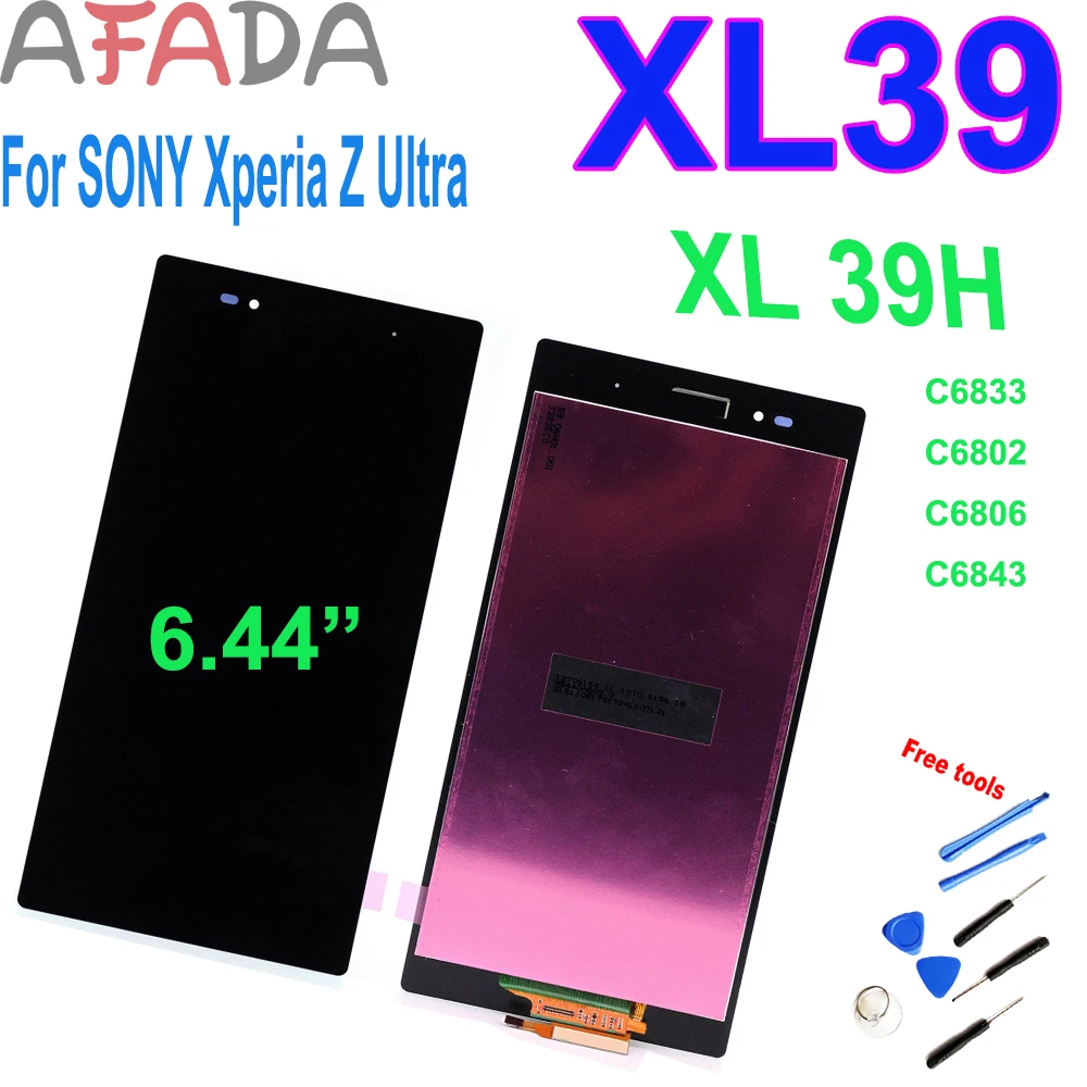 

6.44" LCD For Sony Xperia Z Ultra XL39h XL39 C6802 C6806 C6843 C6833 LCD Display Touch Screen Digitizer Assembly Replacement