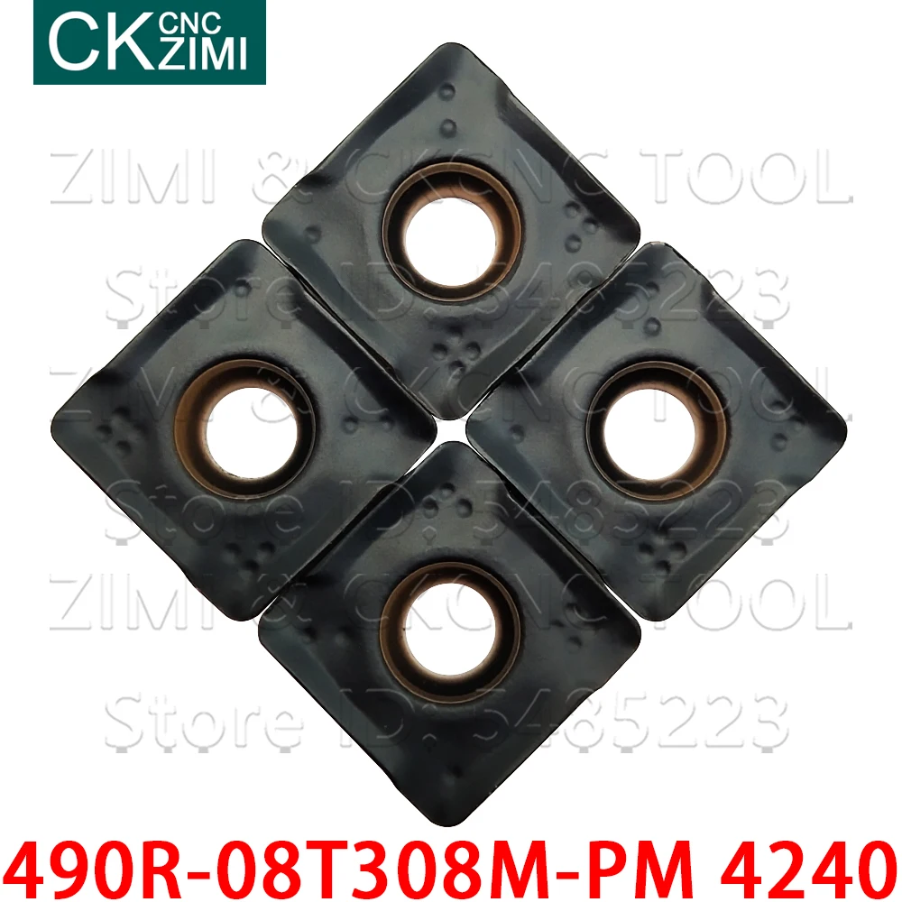 إدراج كربيد الطحن للصلب, 490R-08T308M-PM 4240 490R 08T308M PM 4240 إدراج كربيد CNC أداة تحول قاطع المطحنة أداة قطع للصلب