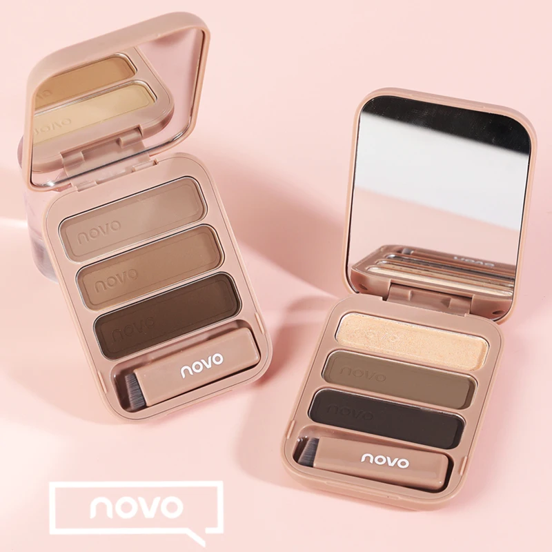 Three-dimensional Tricolor Eyebrow Powder Smooth Texture Lasting Makeup Waterproof Facial Contour  Brighten Skin Beauty Cosmetic