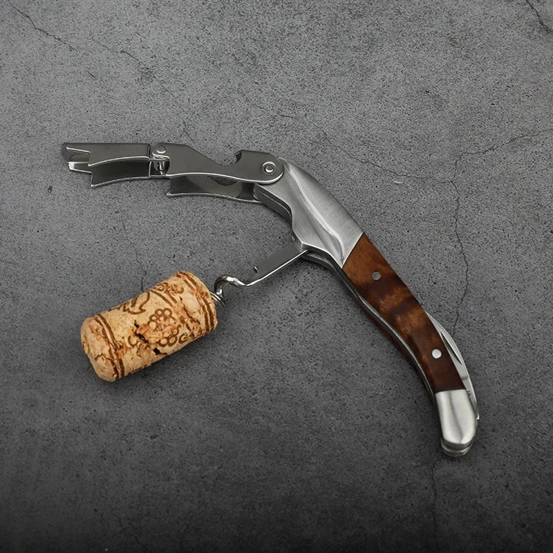 Wood Wine Beer Bottle Opener Corkscrew Multifunction Portable Screw Wine Bottle Opener Bar Household Utensils Home Kitchen Tools