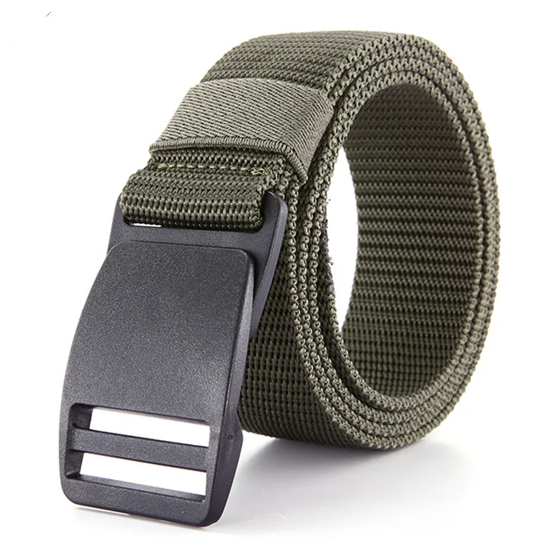 TJ-TingJun new Canvas Belt Tide Metal POM Plastic Belts Hook Buckle Military Training Security Casual Versatile Men Pants Girdle