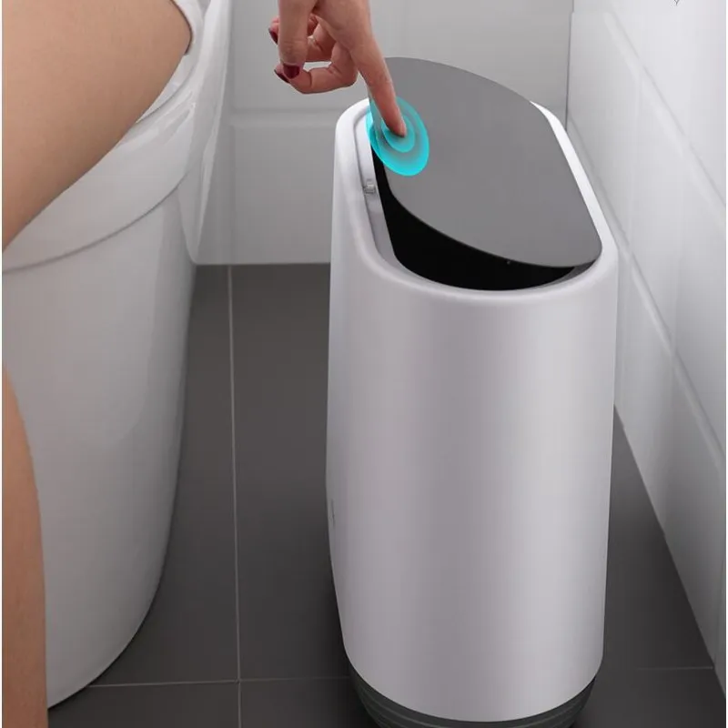 

Multifunction 10L Plastic Narrow Type Trash Can Toilet Waste Bin Dustbin Trash bin Basket Garbage Bucket Brush Bathroom Cleaning