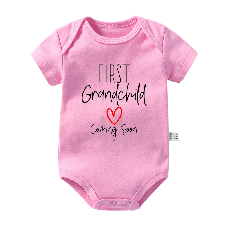 First Grandchild Coming Soon Baby Announcement Onesie Newborn Bodysuit Cotton Boy Girl Infant Jumpsuit Gift for New Grandparents