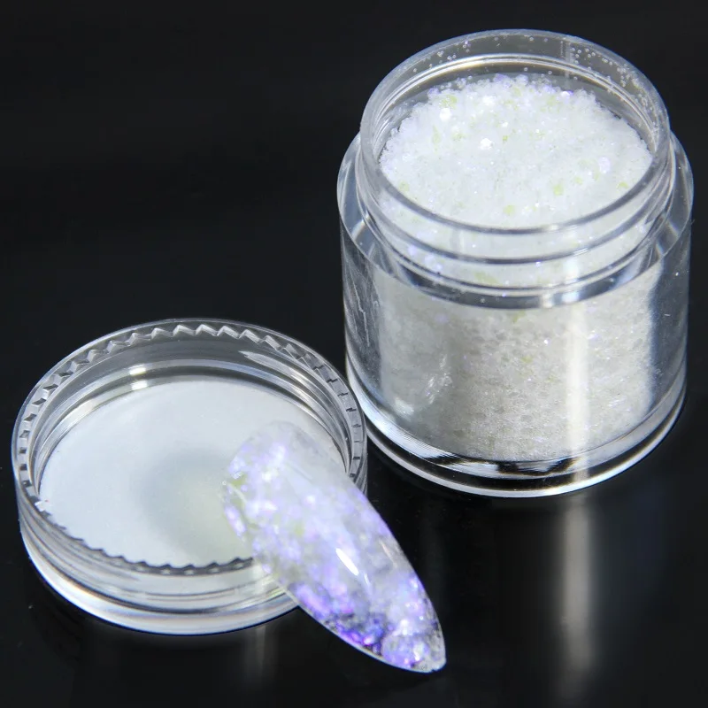 Holographische AB Aurora Nail art Pailletten Meerjungfrau Gemischt Größe Hexagon Chunky Chrome Glitter Zubehör Polnischen Maniküre Dekorationen – Detail 7