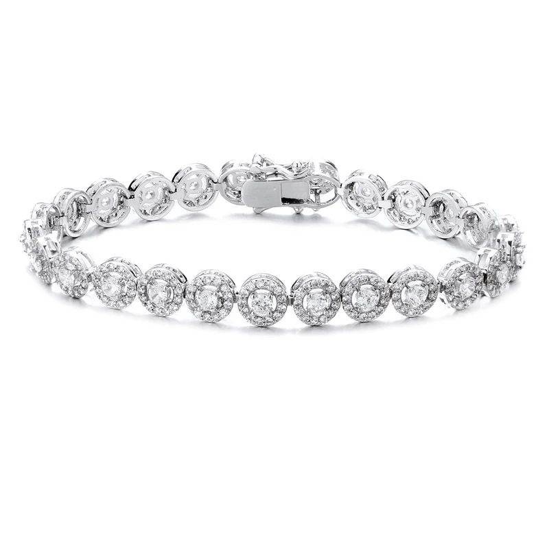 EMMAYA Season Arrival Dazzling Jewelry Three Colors Choice Round-shape Cubic Zircon Exquisite Bracelet For Female In Party