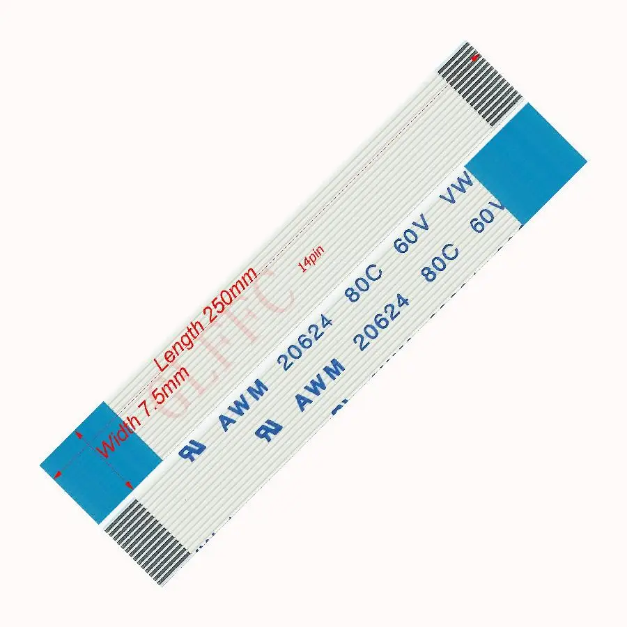 14pin 0.5 الملعب 20 مللي متر-900 مللي متر B-نوع مرنة شقة كابل FFC awm 20624 بنفايات ل TTL LCD DVD الكمبيوتر