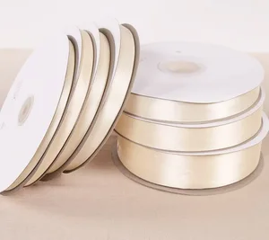 25 yardas 6/10/12/15/20/25/32/38/50/75 mm Cinilla de poliéster beige de poliéster para la decoración de la fiesta de bodas y la cinta de envoltura de regalos de bricolaje 10 mejores ventas de tela de satén verde - №5