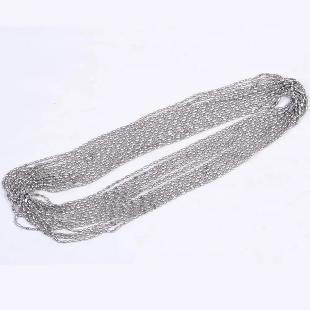 1.5/2/2.4/3mm Wholesale 10/20/50/100pcs/lot Silver Color Stainless Steel Bamboo Link Chain Necklace DIY Jewelry Findings