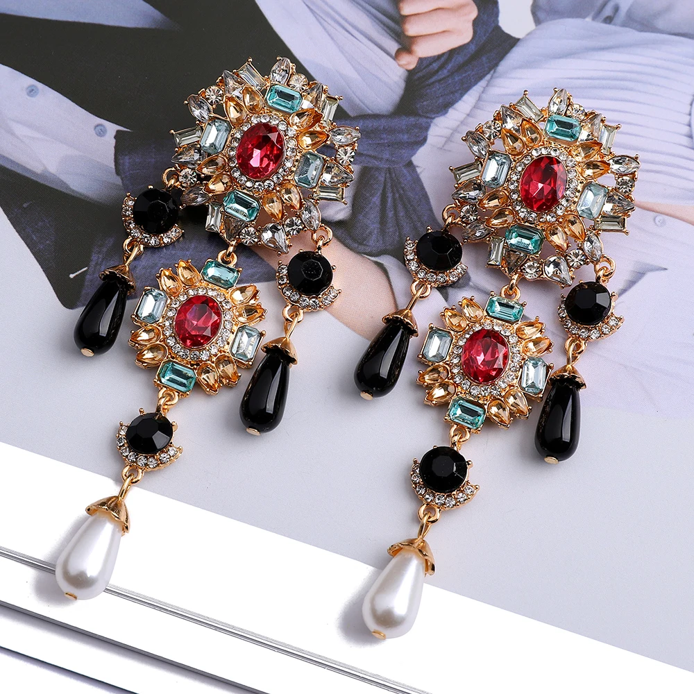 Romantic Vintage Ethnic Style Dangle Earrings For Women Luxury Modern Female Simulated Pearl  Decorations Pendant Design Jewelry