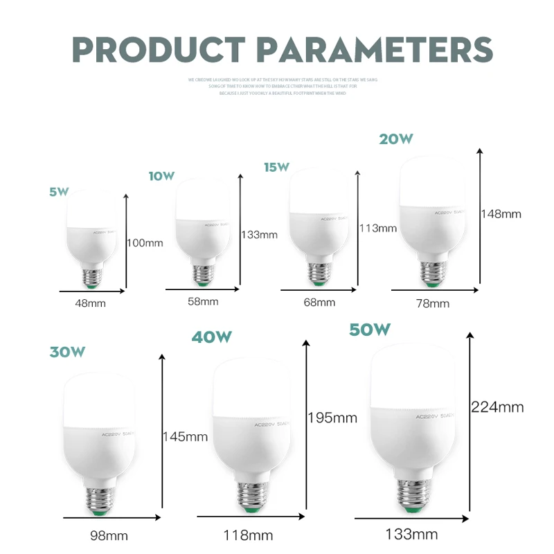 Imagem -06 - Led Lâmpadas de Bulbo ac 220v 3w 5w 9w 12w 15w 18w Alto Brilho Led Lampadaled Bombilla Holofotes Branco Frio para Casa Lâmpada de Economia de Energia E27 Parafuso Grande Lâmpada Única Fonte de Luz de Pavio é 10 Pcs E27