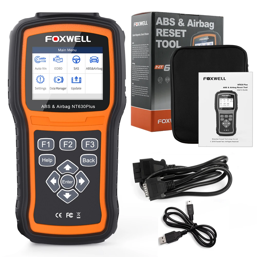 FOXWELL NT630 Plus ABS Ontluchtings- en Airbag Reset Tool met SAS Functie, Olie Reset, EPB Service, OBD2 Scanner Diagnostische Tool