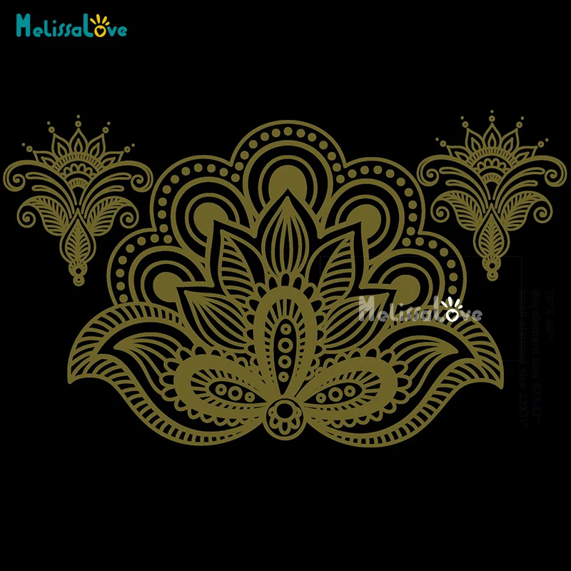 Unique Mandala Lotus Decal Ornament Modern Spiritual Home Bedroom Headboard Decor Murals Removable Vinyl Wall Sticker BD799