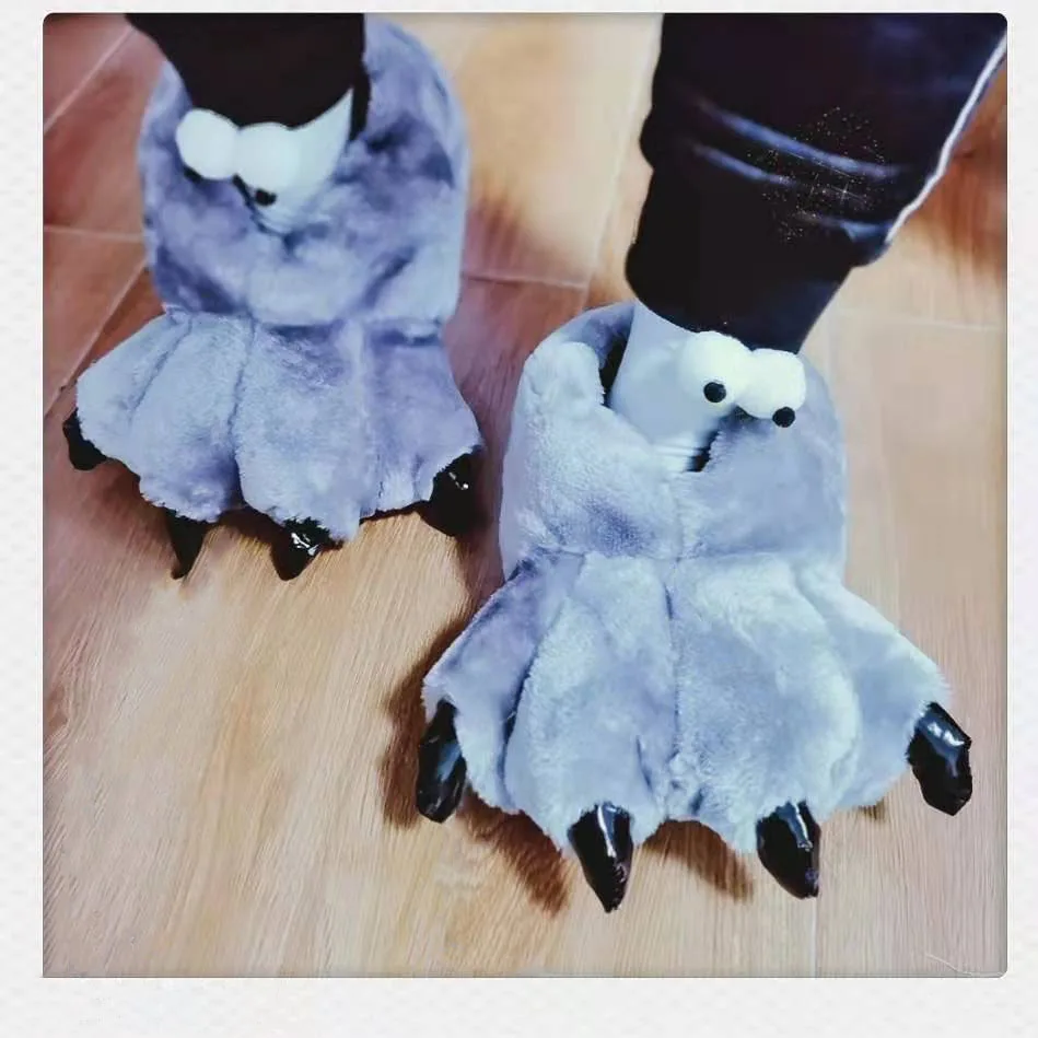 Rainbow Designer Claw Slippers For Women Men Black Bear Foot Shoes Woman Funny Animal Fuzzy Booties Slipper House Cosplay Shoes