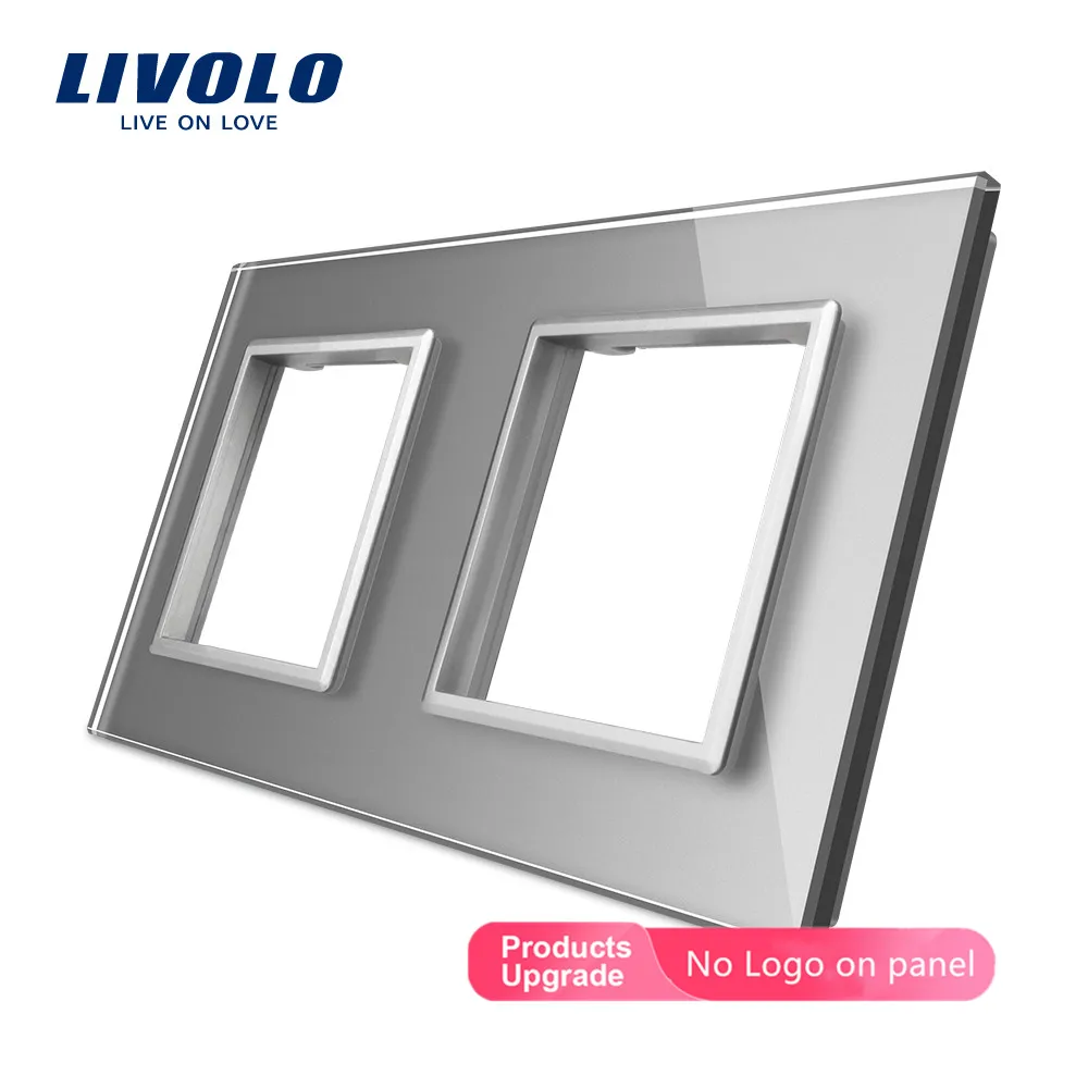 Livolo Luxury White Pearl Crystal Glass, 150mm*80mm, EU standard, Double Glass Panel For Wall Switch&Socket,VL-C7-SR/SR-12