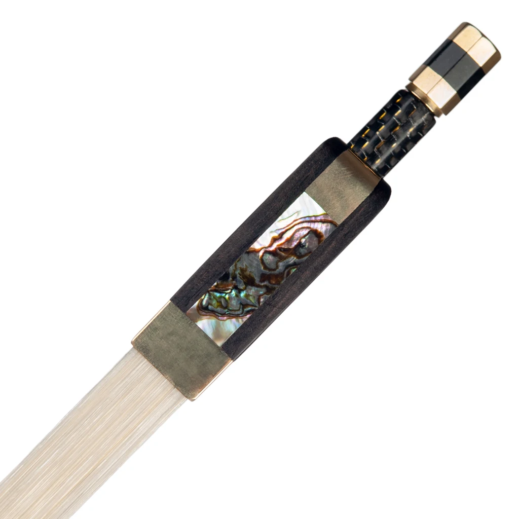 Master 4/4 Carbon Fiber Cello Bow Golden Silk Braided  Stick Round Natural Horsehair Acoustic Cello Bows
