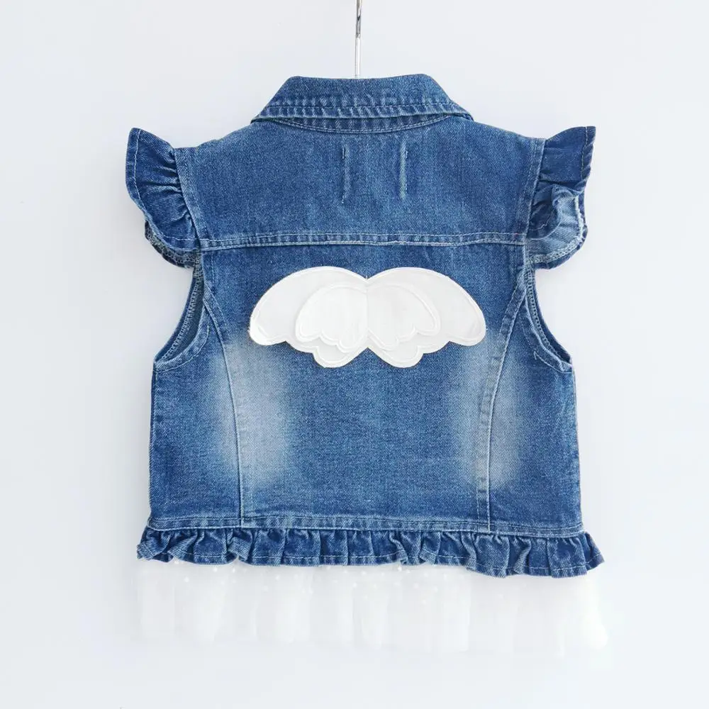 1-8T Baby Vest Denim Babe Jeans Jacket Casual Outerwear Children Clothing Spring Autumn Bebe Clothes Kids Vests Toldder Tops